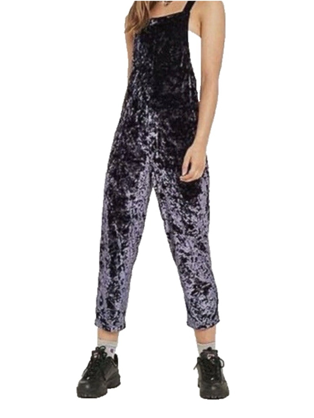 NWT Urban Outfitters Crushed Velvet Jumpsuit in Deep Blue Size Medium